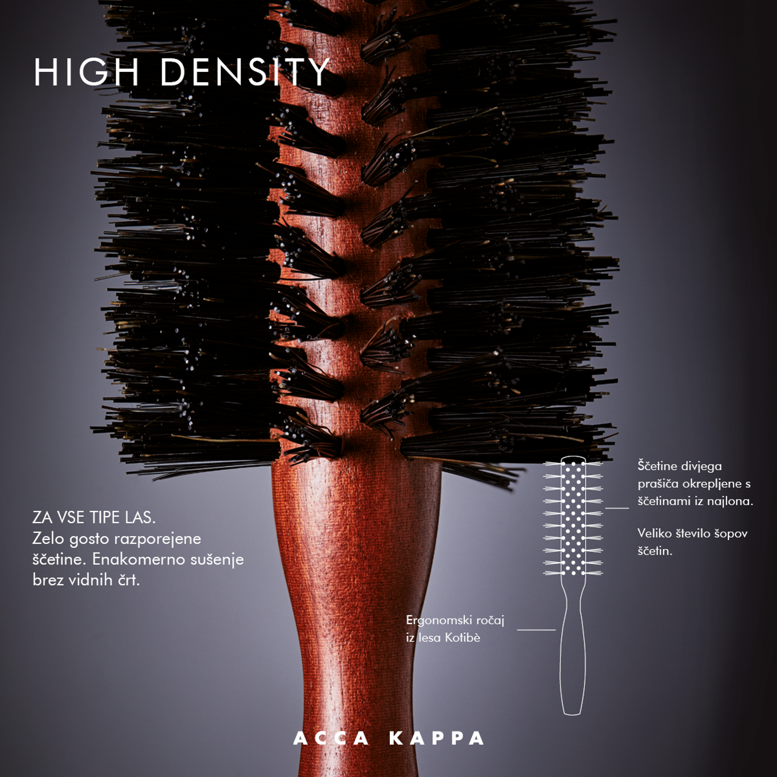 824 HIGH DENSITY ROUND BRUSH  ACCA KAPPA