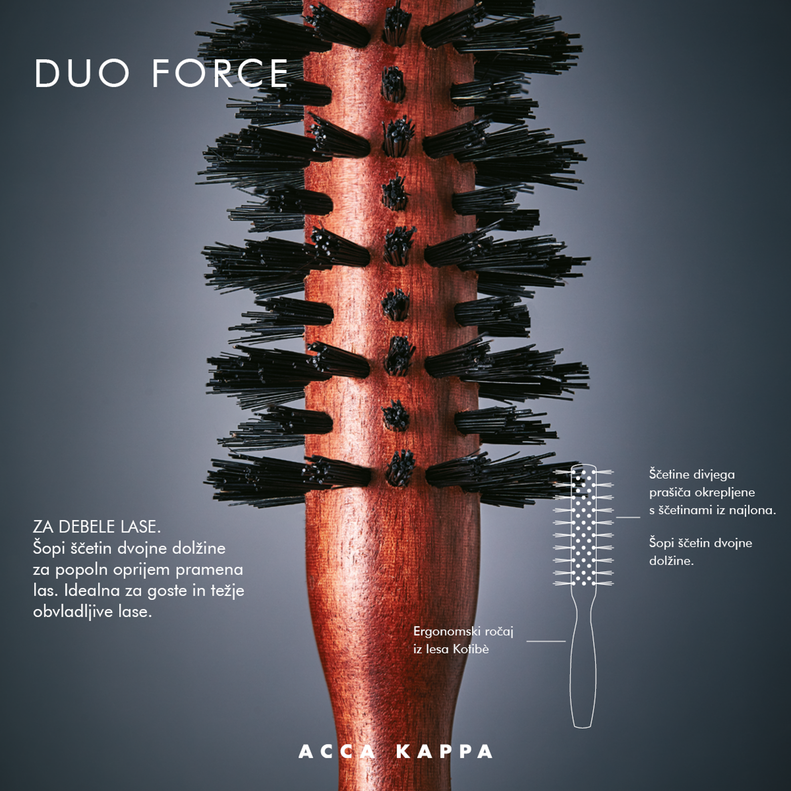 882 DUO FORCE ROUND BRUSH  ACCA KAPPA